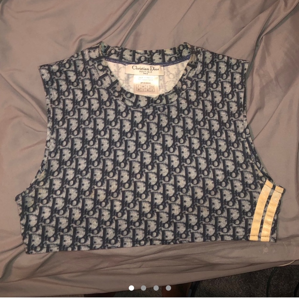 Christian Dior Super Cropped Blue Monogram top